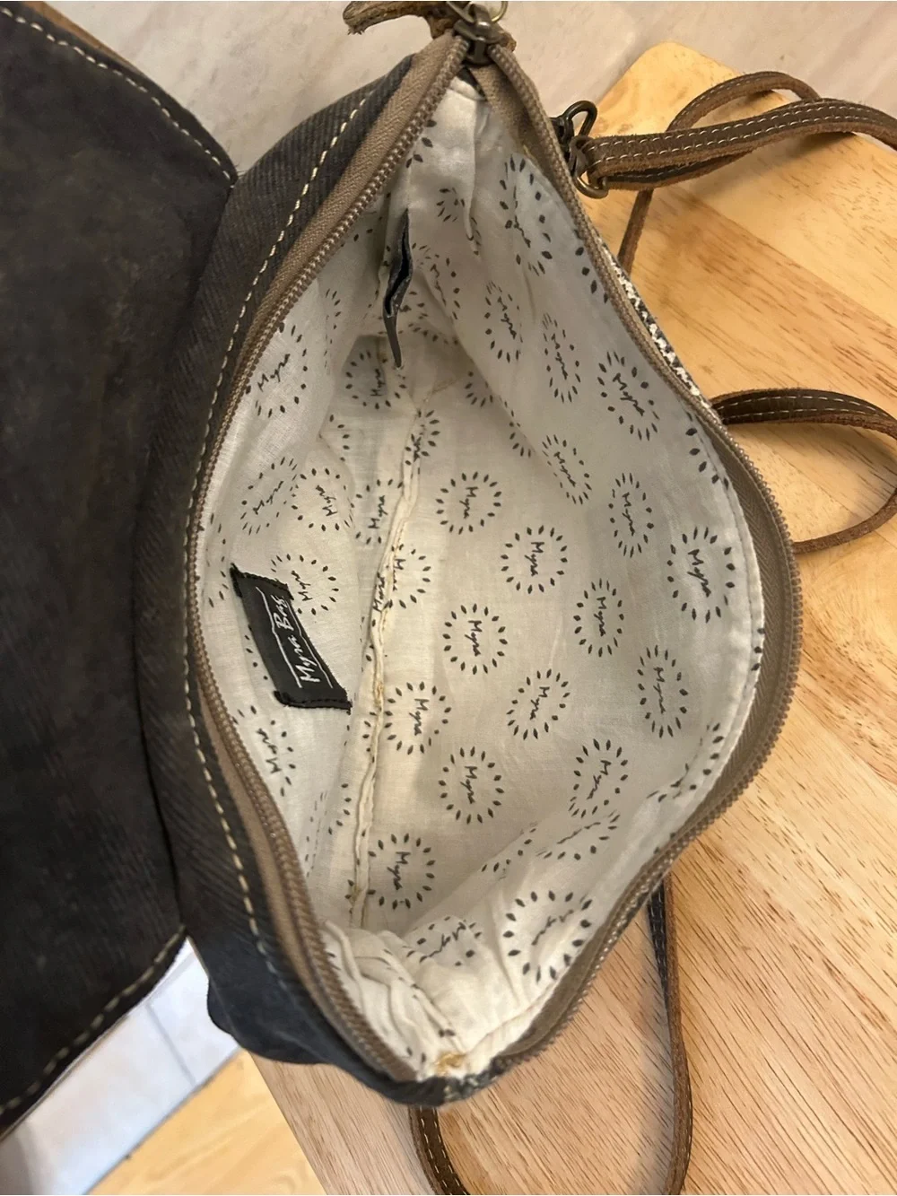 Myra Bag Gray Clandestine Crossbody Cowhide Leather